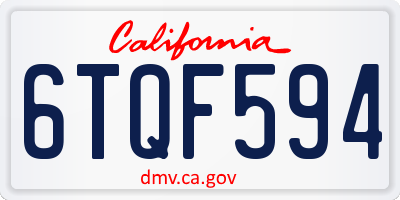 CA license plate 6TQF594