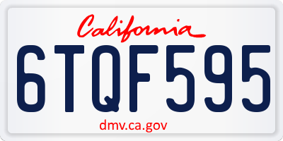 CA license plate 6TQF595