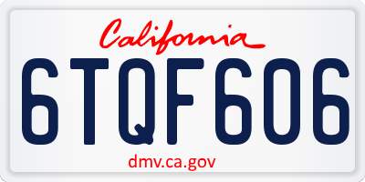 CA license plate 6TQF606