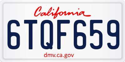 CA license plate 6TQF659