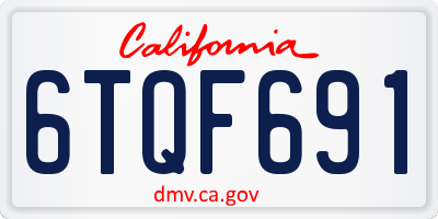 CA license plate 6TQF691