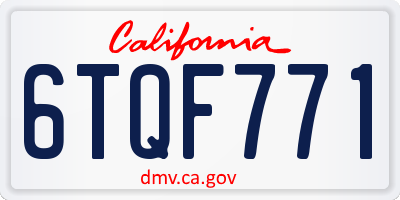 CA license plate 6TQF771