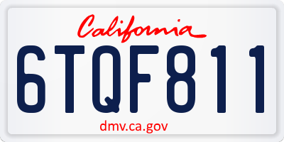 CA license plate 6TQF811