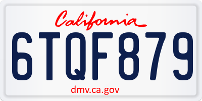 CA license plate 6TQF879