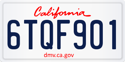 CA license plate 6TQF901