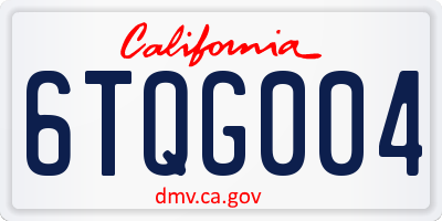 CA license plate 6TQG004