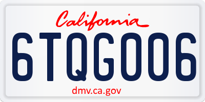 CA license plate 6TQG006