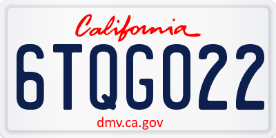 CA license plate 6TQG022