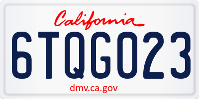 CA license plate 6TQG023