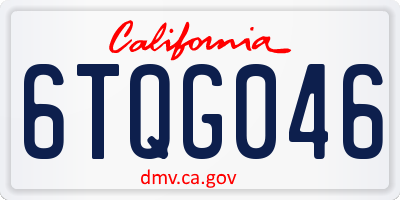 CA license plate 6TQG046