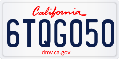 CA license plate 6TQG050