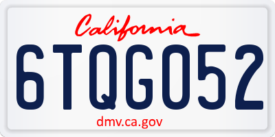 CA license plate 6TQG052