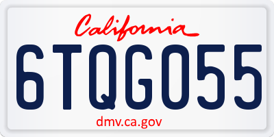 CA license plate 6TQG055