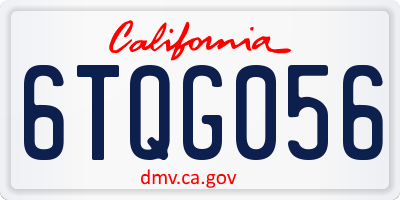 CA license plate 6TQG056