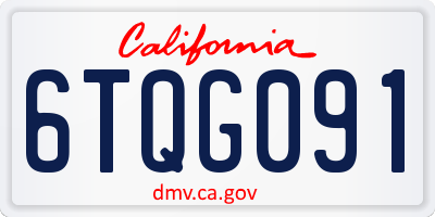 CA license plate 6TQG091