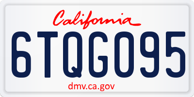 CA license plate 6TQG095