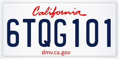 CA license plate 6TQG101