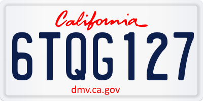 CA license plate 6TQG127