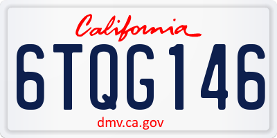 CA license plate 6TQG146