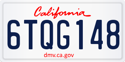 CA license plate 6TQG148