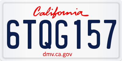 CA license plate 6TQG157