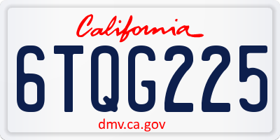 CA license plate 6TQG225