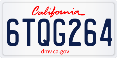 CA license plate 6TQG264