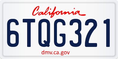 CA license plate 6TQG321