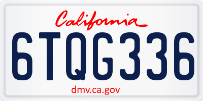 CA license plate 6TQG336