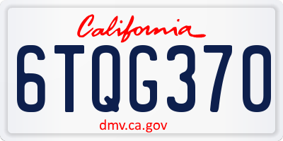 CA license plate 6TQG370