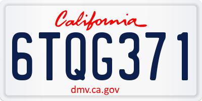 CA license plate 6TQG371