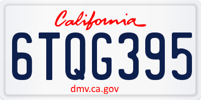 CA license plate 6TQG395