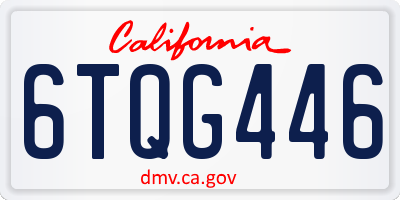 CA license plate 6TQG446