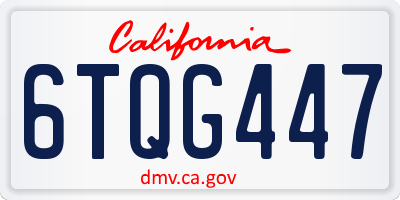 CA license plate 6TQG447