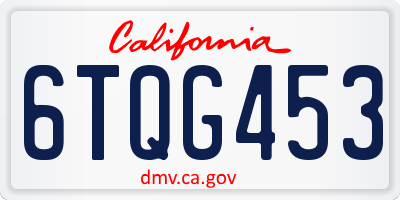 CA license plate 6TQG453