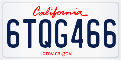 CA license plate 6TQG466