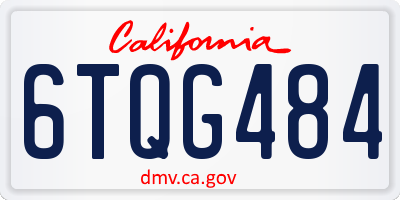 CA license plate 6TQG484