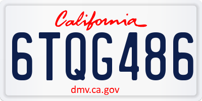 CA license plate 6TQG486