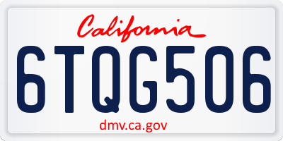 CA license plate 6TQG506
