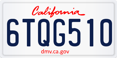 CA license plate 6TQG510