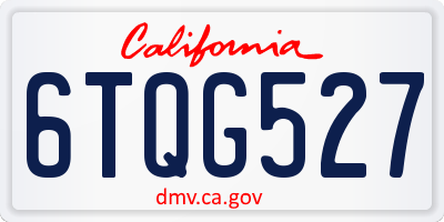 CA license plate 6TQG527