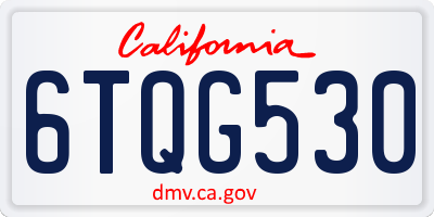CA license plate 6TQG530