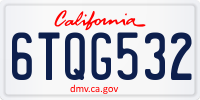 CA license plate 6TQG532