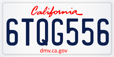 CA license plate 6TQG556