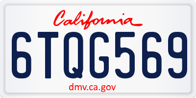 CA license plate 6TQG569