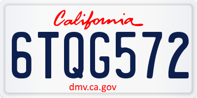 CA license plate 6TQG572