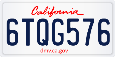 CA license plate 6TQG576