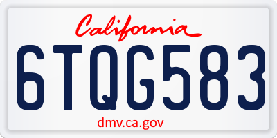 CA license plate 6TQG583
