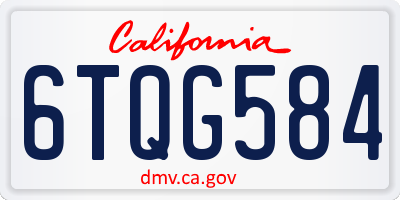 CA license plate 6TQG584