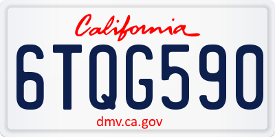 CA license plate 6TQG590